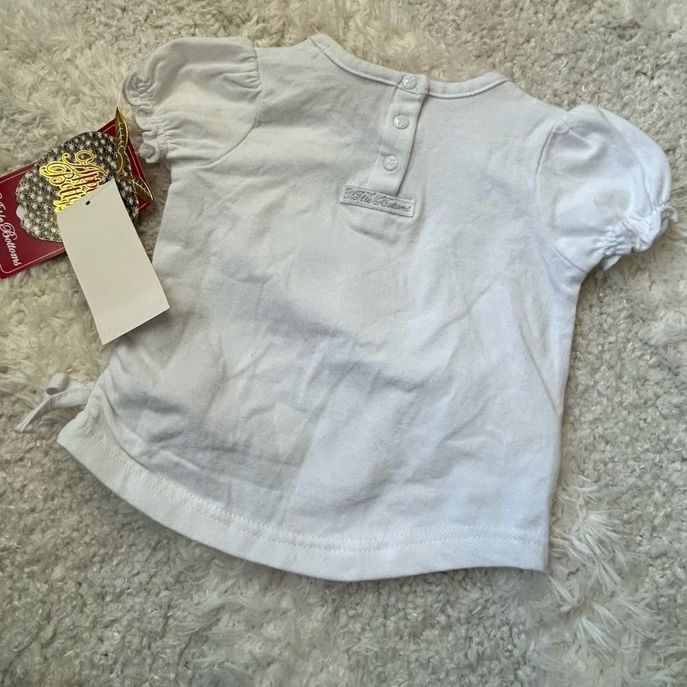Apple Bottoms Baby Girl Graphic Tee White Y2K Top 12M NWT